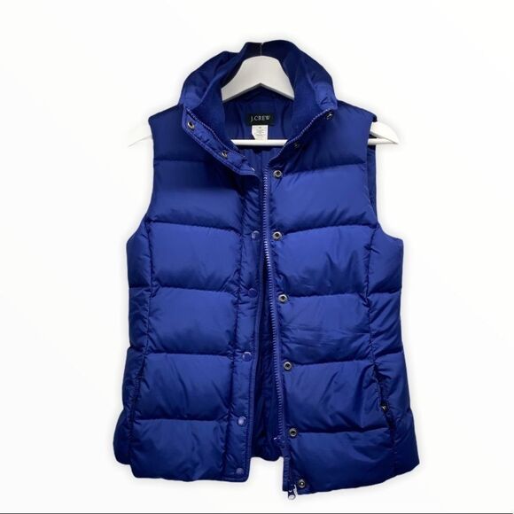 J.Crew Women’s Blue Puffer Down Vest size XS - Picture 1 of 10